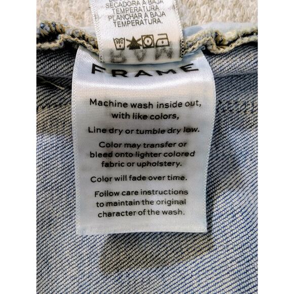 Frame Denim Le High Skinny Light Wash Raw V Hem Jeans Size 26 - Picture 8 of 8